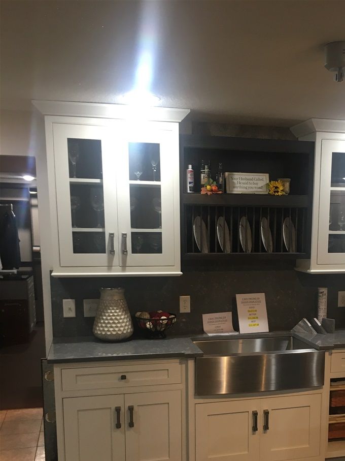 Off White Inset Shaker Display with Dupont Quartz Top
